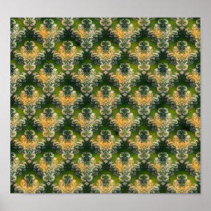 Vintag-grünes Blumenmuster St Patrick Poster