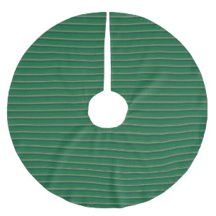 Vintag-grünes, schwarz-beige gestreiftes Muster Polyester Weihnachtsbaumdecke