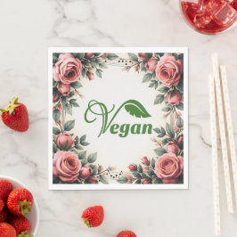 Vintag-grünes Veganes Logo-Leaf von Bearnd Serviette
