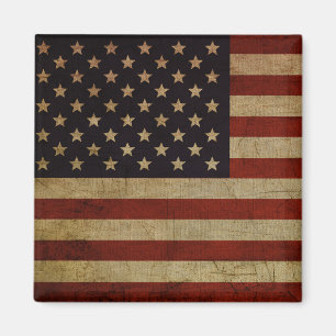 Vintag Grunge American Flag Magnet