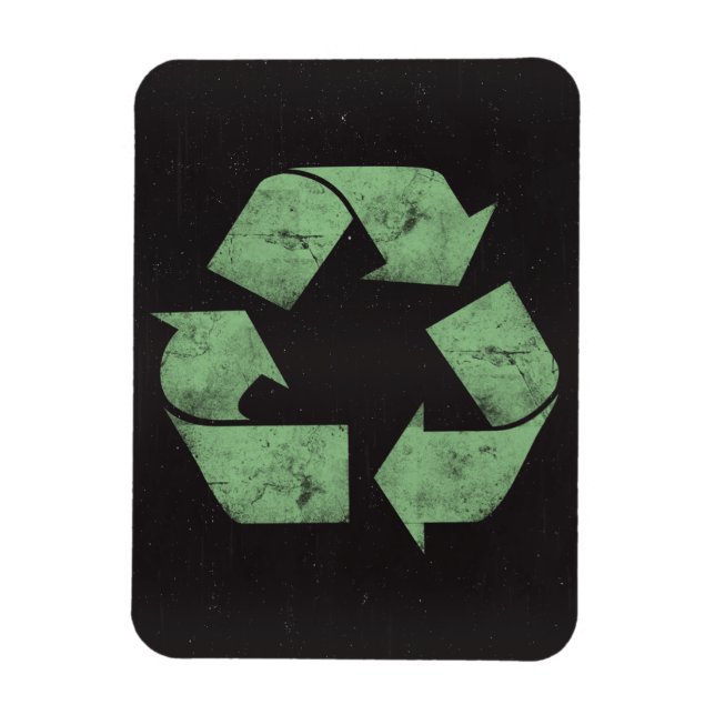 Vintag Grunge Recycle Symbol Magnet (Vertikal)
