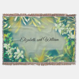 Vintag Grüngraue tropische Pflanze botanisch Decke