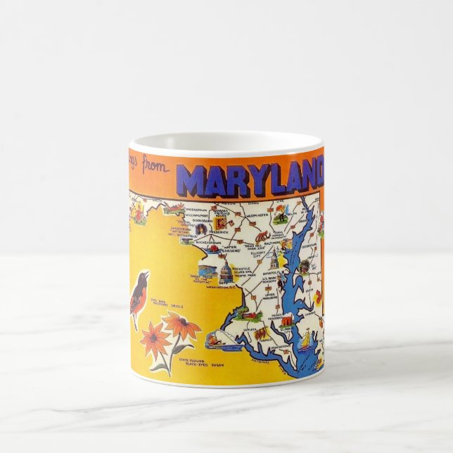 Vintag Gruß von Maryland Kaffeetasse (Mittel)