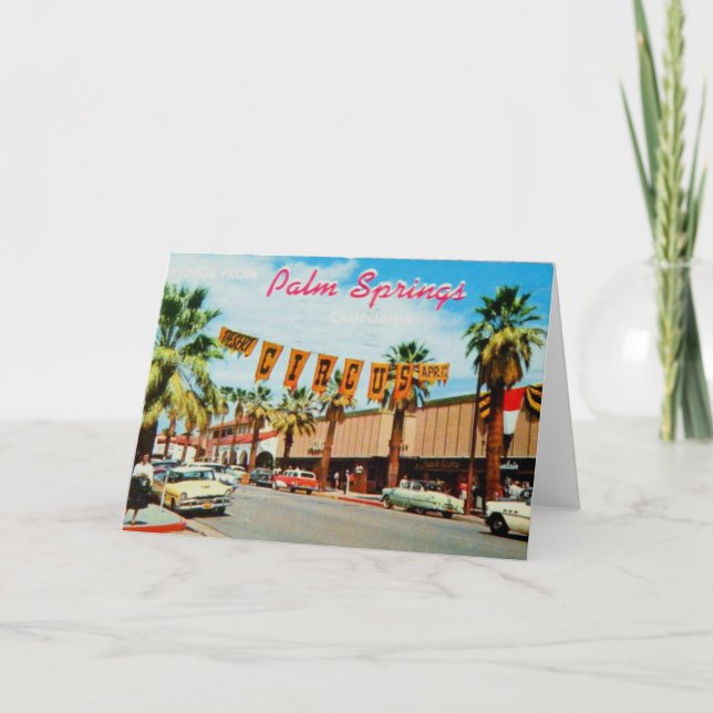 Vintag: Grüße von Palm Springs Karte (Vorderseite)