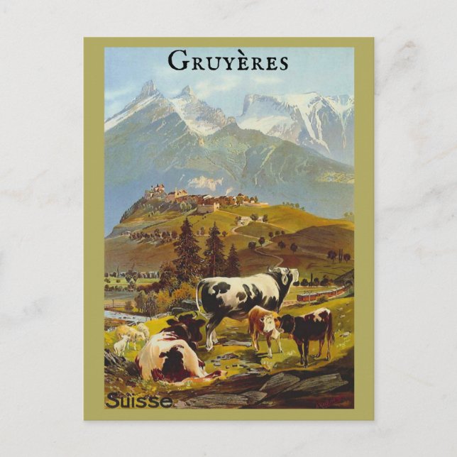 Vintag Gruyères Schweiz Schweiz Postkarte (Vorderseite)