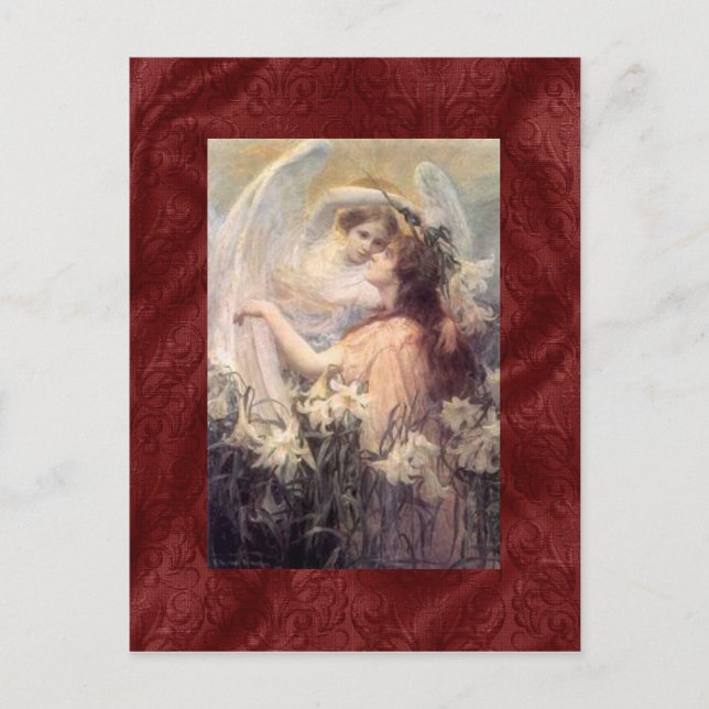 Vintag Guardian Angel Postcard Postkarte (Vorderseite)