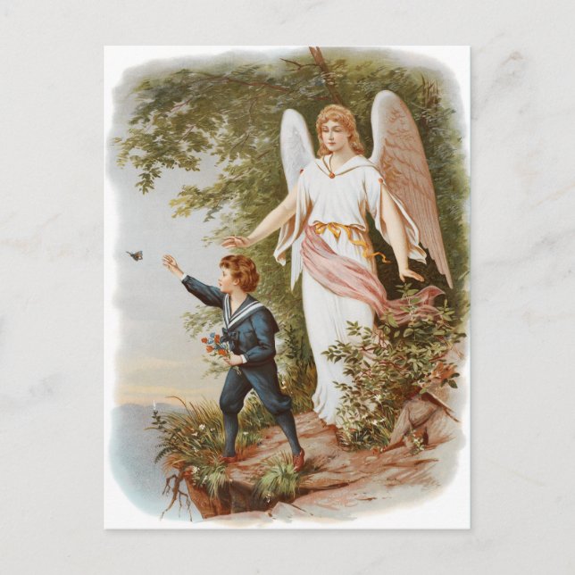 Vintag Guardian Angel Postkarte (Vorderseite)