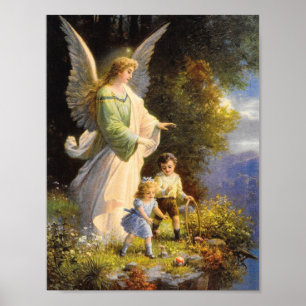 Vintag Guardian Angel Print Poster