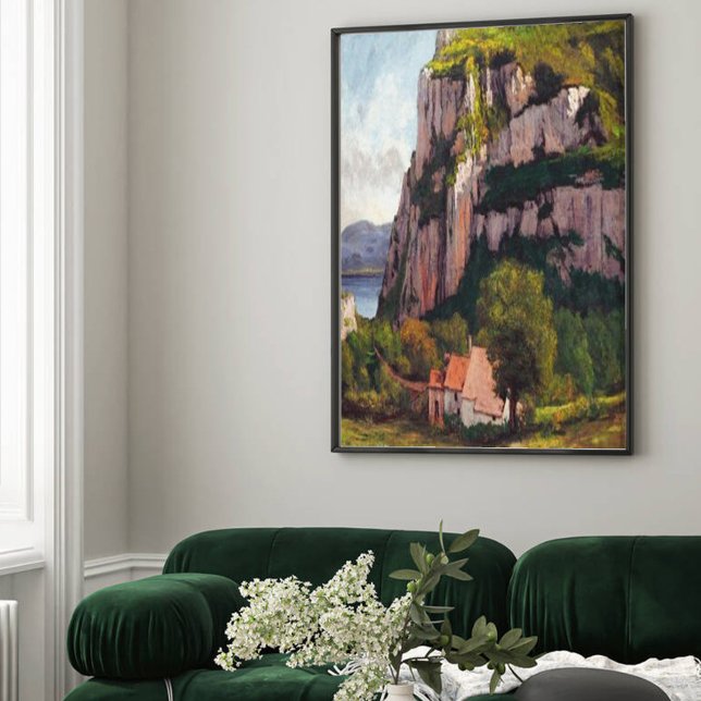 Vintag Gustave Courbet Der Felsen von Hautepierre Leinwanddruck (Von Creator hochgeladen)