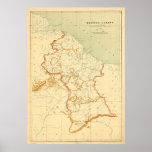 Vintag Guyana Map (1908) Poster