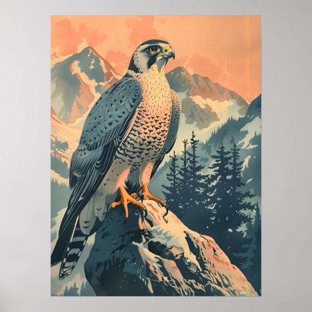 Vintag Gyrfalcon Illustration Poster (Vorne)