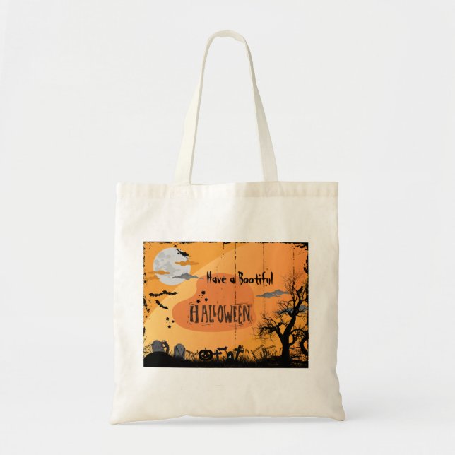 Vintag haben bootisches Halloween Tragetasche (Vorne)