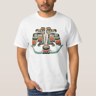 Vintag Haida Double Thunderbird Native Art T-Shirt