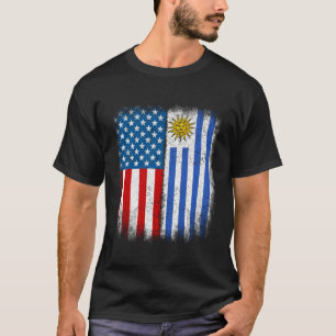 Vintag halb Uruguayische Flagge Uruguay USA T-Shirt