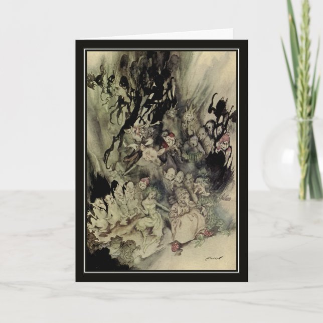 Vintag Halloween Arthur Rackham Trollur Karte (Vorderseite)
