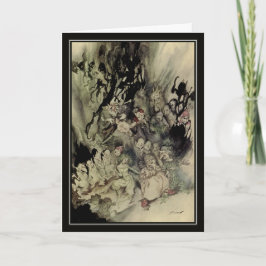 Vintag Halloween Arthur Rackham Trollur Karte