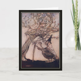 Vintag Halloween Arthur Rackham Witch Karte