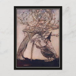 Vintag Halloween Arthur Rackham Witch Postkarte
