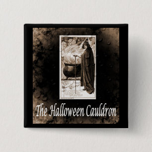 Vintag Halloween Cauldron Button