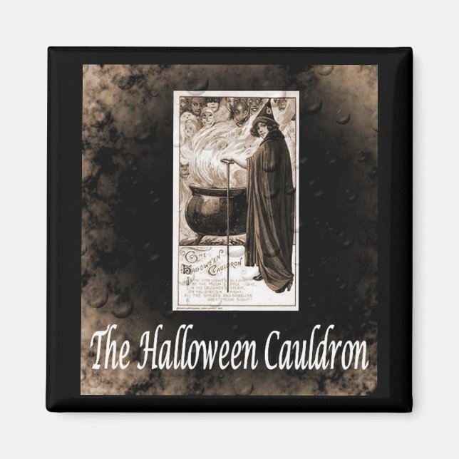 Vintag Halloween Cauldron Magnet (Vorne)