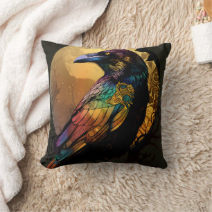 Vintag Halloween Crow Raven Kissen
