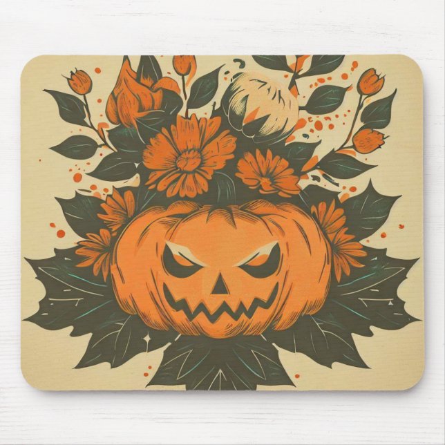 Vintag/Halloween/Fall/Kürbis Mousepad (Vorne)