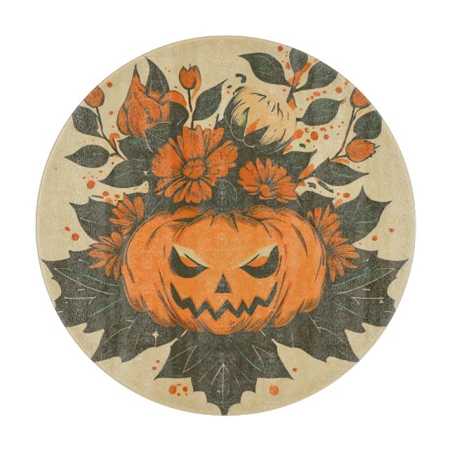 Vintag/Halloween/Fall/Kürbis Schneidebrett (Vorderseite)