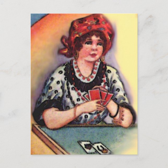 Vintag Halloween Fortune Teller Postkarte (Vorderseite)