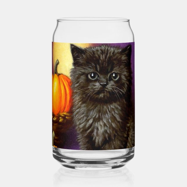 Vintag Halloween Kitten Dosenglas (Vorderseite)