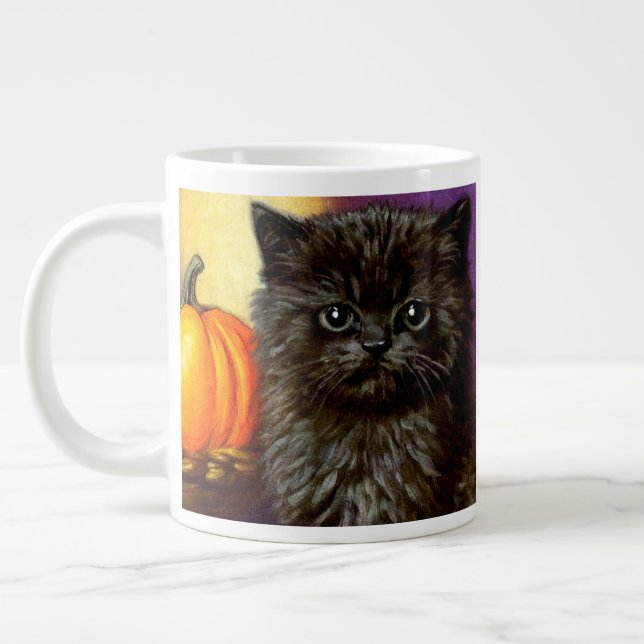 Vintag Halloween Kitten Jumbo-Tasse (Links)