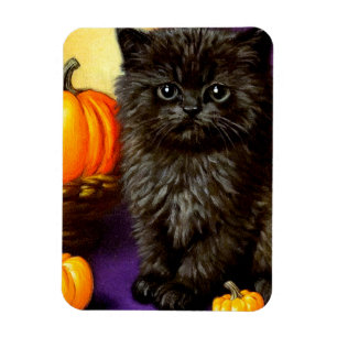 Vintag Halloween Kitten Magnet