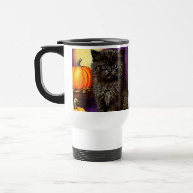 Vintag Halloween Kitten Reisebecher (Links)