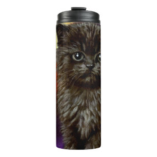 Vintag Halloween Kitten Thermosbecher