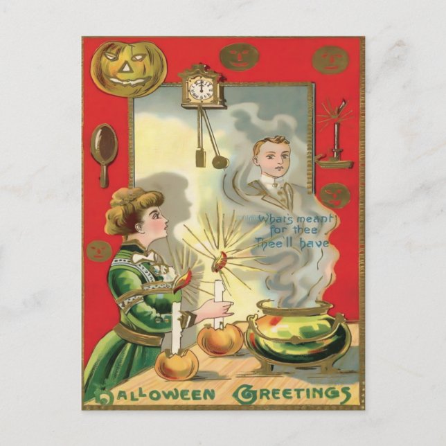 Vintag Halloween Postkarte (Vorderseite)