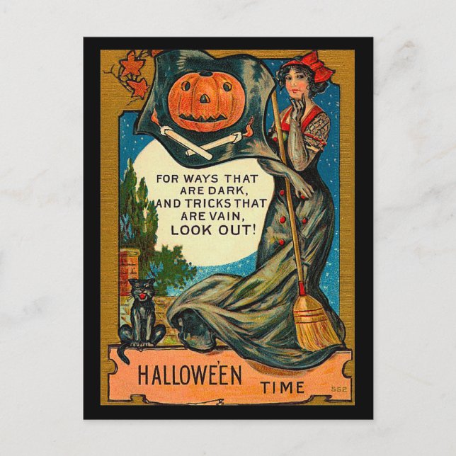 Vintag Halloween Postkarte (Vorderseite)