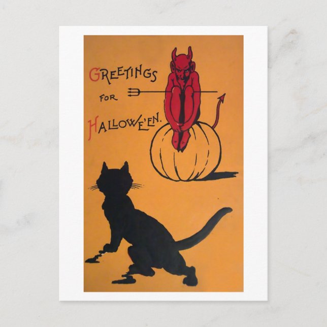 Vintag Halloween Postkarte (Vorderseite)