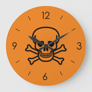 Vintag Halloween Skull Große Wanduhr