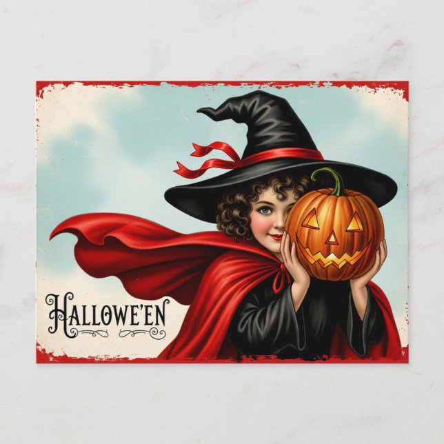 Vintag Halloween Sweetheart Postkarte (Vorderseite)