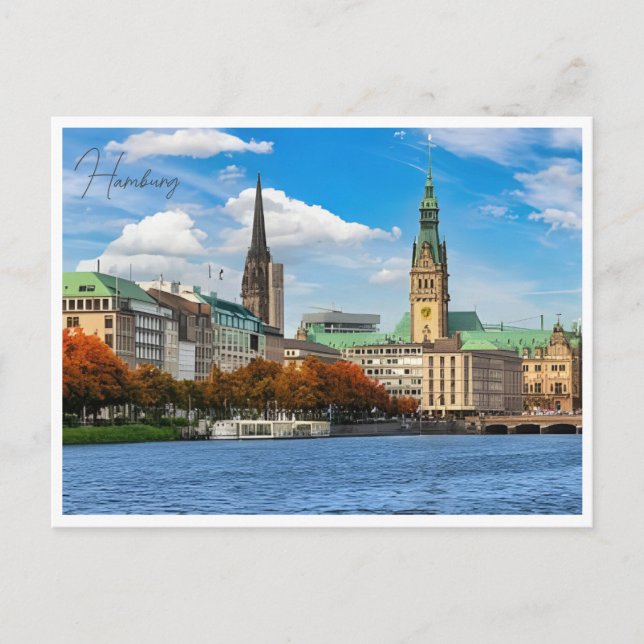 Vintag Hamburg Deutschland Elbphilharmonie Travel Postkarte (Vorderseite)