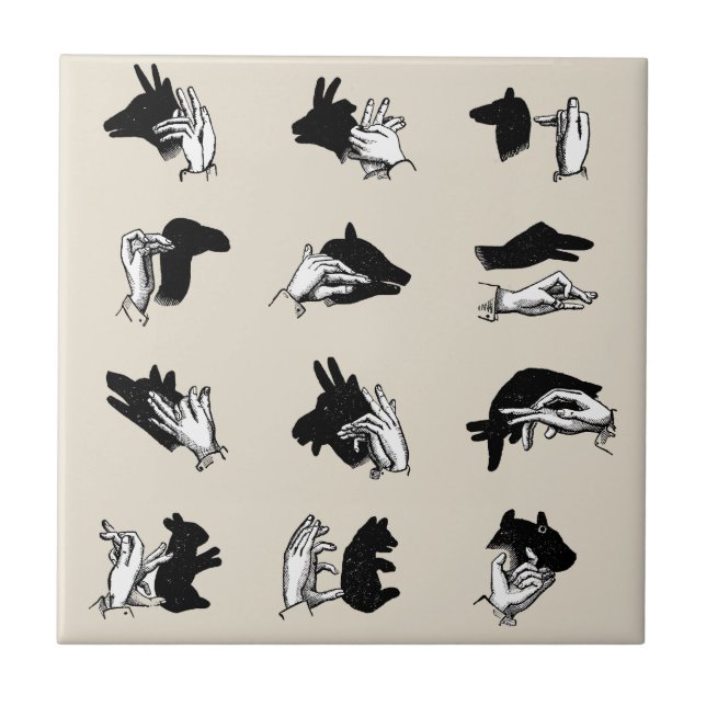 Vintag Hand Puppet Shadow Games Fliese (Vorderseite)