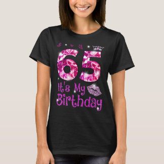 Vintag Happy 65 Es ist meine Geburtstagskronenlips T-Shirt