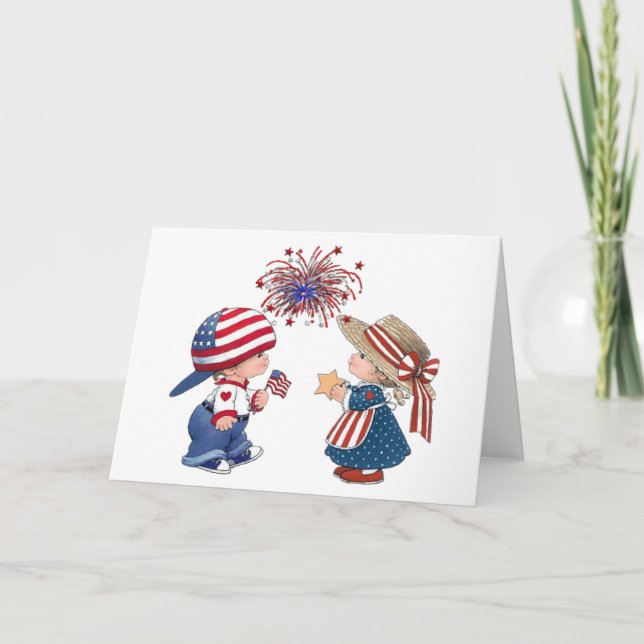 Vintag Happy Birthday America Karte (Vorderseite)
