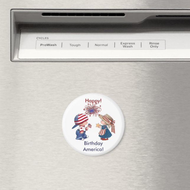 Vintag Happy Birthday America Magnet (In Situ (Geschirrspüler))
