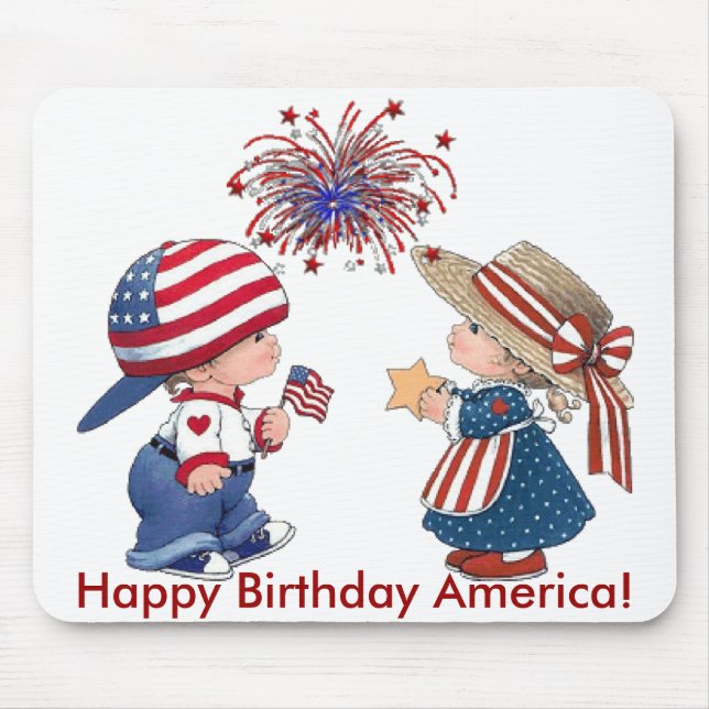 Vintag Happy Birthday America Mousepad (Vorne)