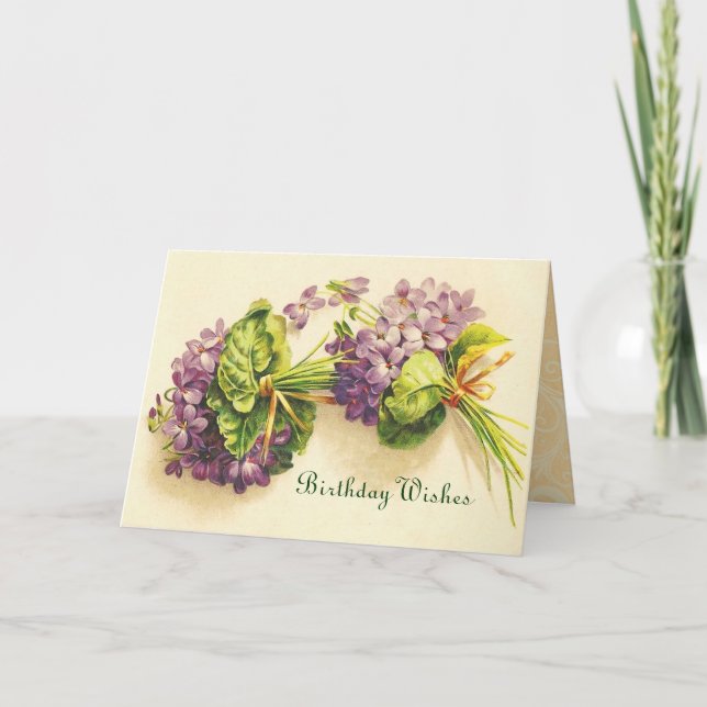 Vintag Happy Birthday Card Karte (Vorderseite)