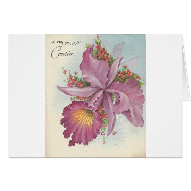 Vintag Happy Birthday Cousin (Vorderseite (Horizontal))