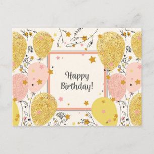 Vintag Happy Birthday Postkarte