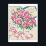 Vintag Happy Birthday Sister Bouquet Postkarte<br><div class="desc">Hübscher Vintager Glückwunsch zum Geburtstag für Schwester.</div>