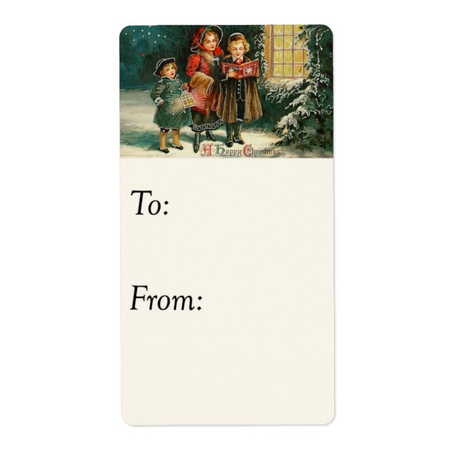 Vintag Happy Christmas Carolers - Geschenktag (Vorne)