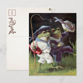 Vintag Happy Frogs Postcard  Postkarte